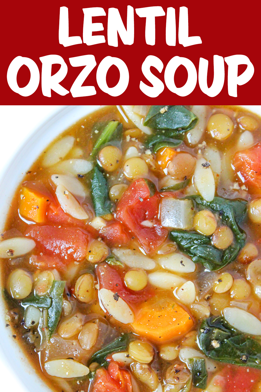 lentil orzo soup photo collage