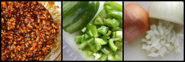 Ingredients and preparation for tempeh sloppy joes