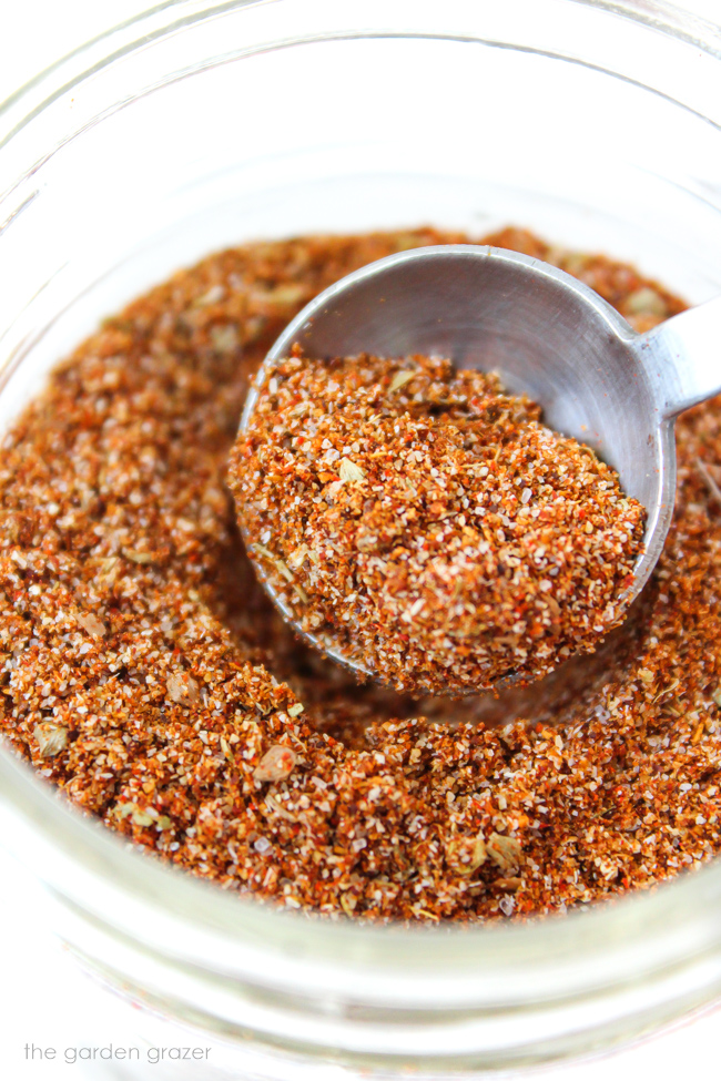 homemade taco seasoning in a small jar