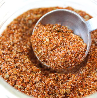 homemade taco seasoning in a small jar