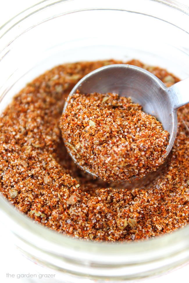 homemade taco seasoning in a small jar