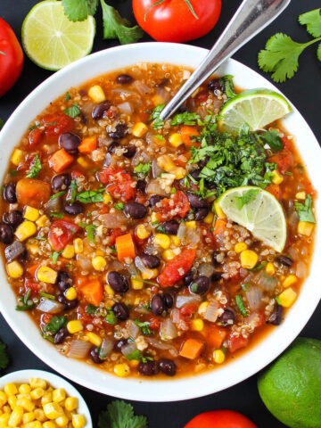 Black bean quinoa soup cover photo