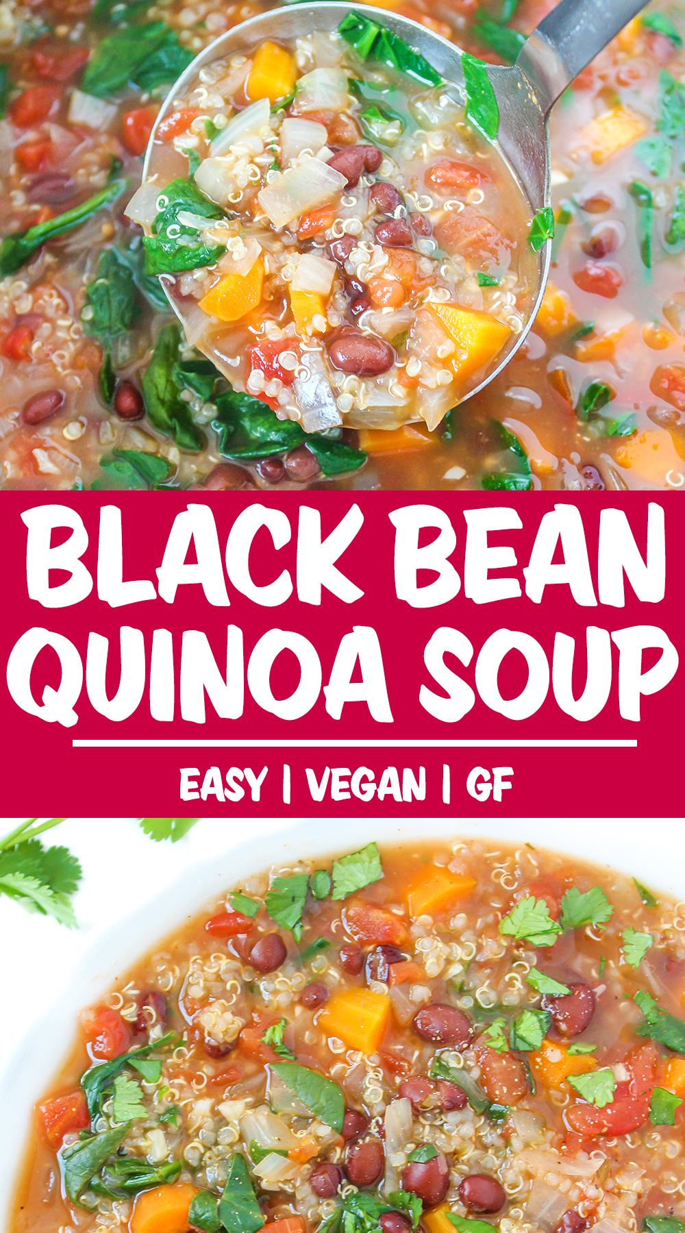 quinoa bean soup photo collage