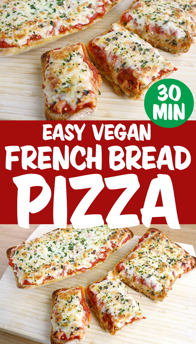 vegan french bread pizza photo collage