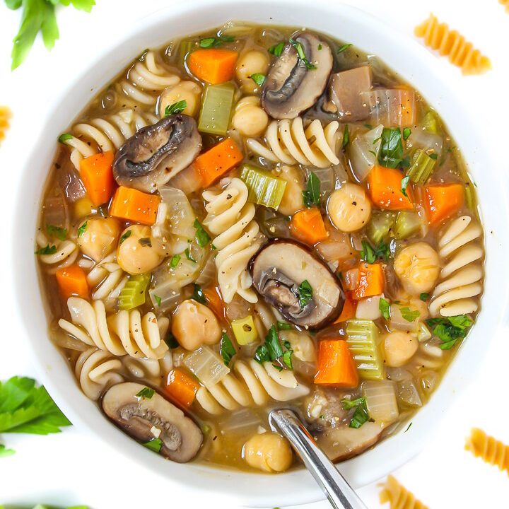 Chickpea Noodle Soup (Vegan!) - The Garden Grazer