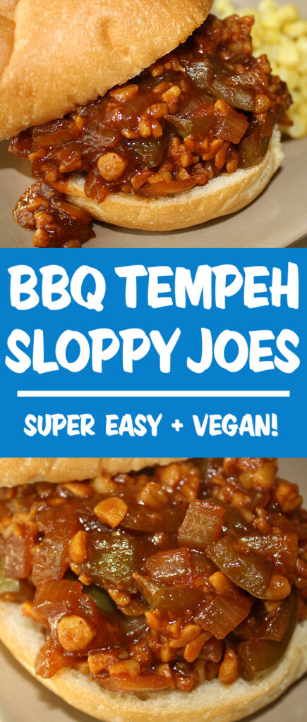 Vegan bbq tempeh sloppy joes photo collage
