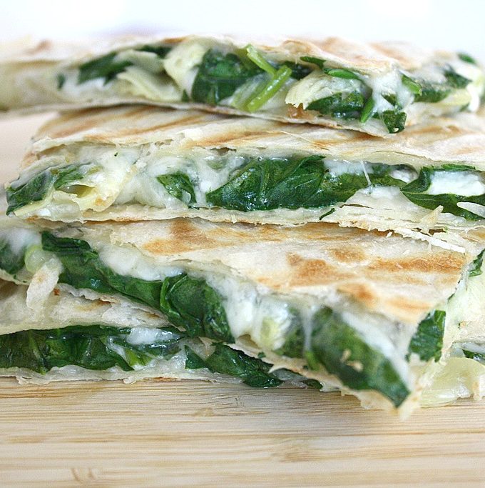 Spinach Artichoke Quesadilla (Vegan) The Garden Grazer