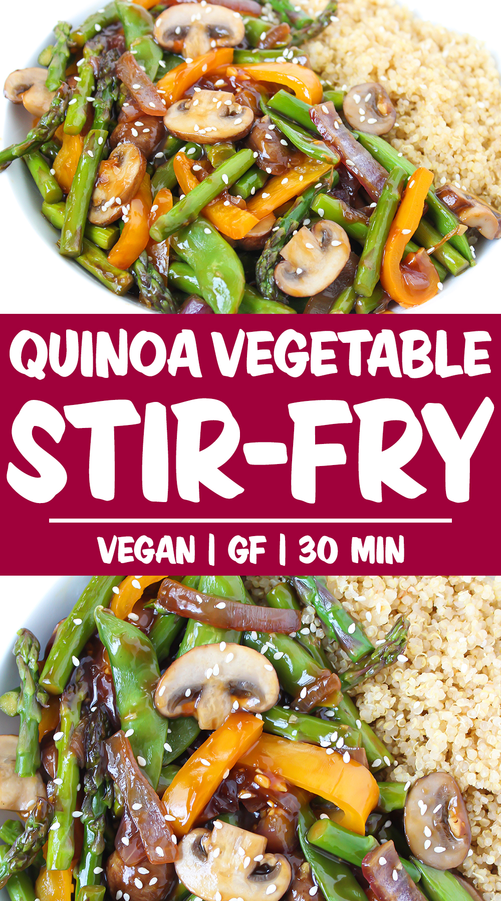 quinoa stir fry photo collage