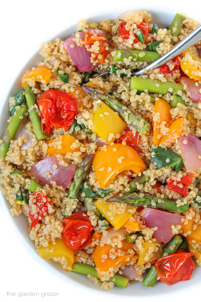 Roasted Rainbow Vegetables with Quinoa (Easy!) | The Garden Grazer