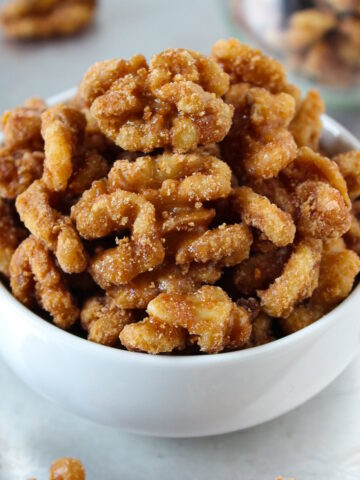 Maple vanilla candied nuts cover photo