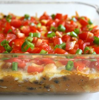 Glass dish with vegan bean dip