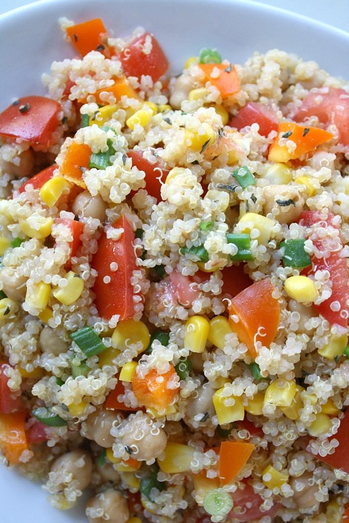 Quinoa vegetable salad on a plate