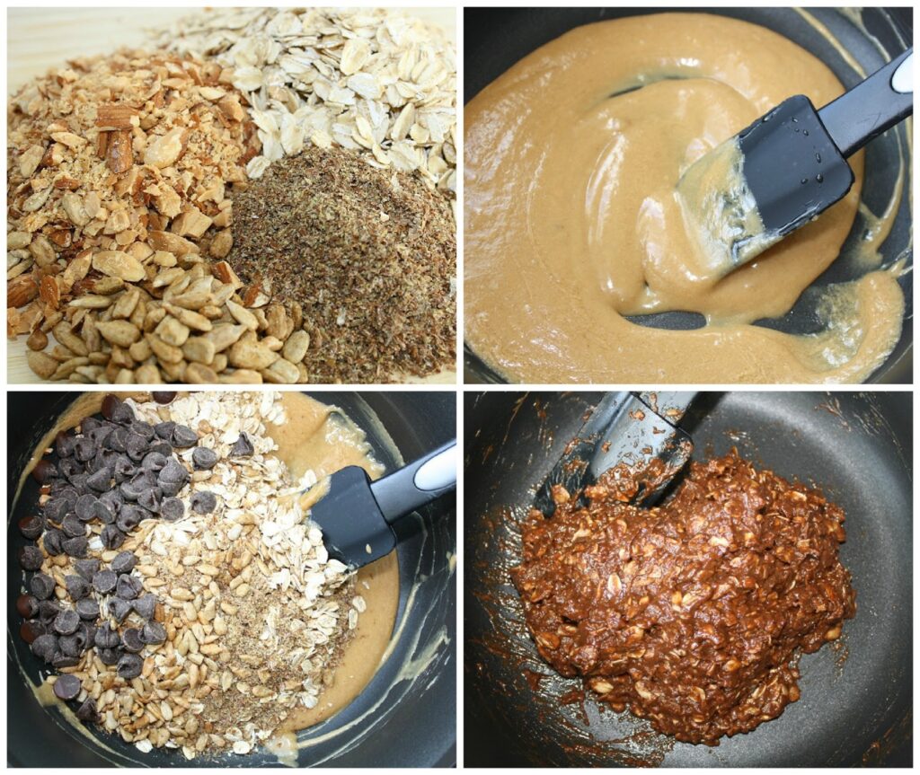 Sequence of preparation for chocolate oat balls