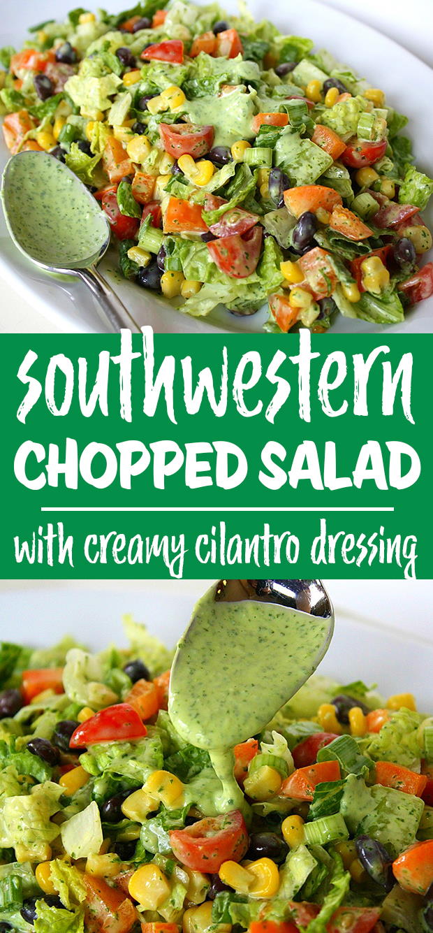 southwestern chopped salad photo collage