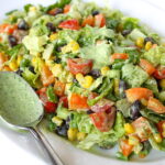 Southwestern Chopped Salad on a plate with spoon
