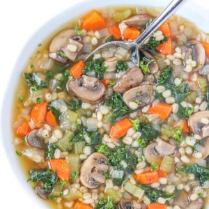 Mushroom Barley Soup with Kale (Easy + Vegan!) | The Garden Grazer