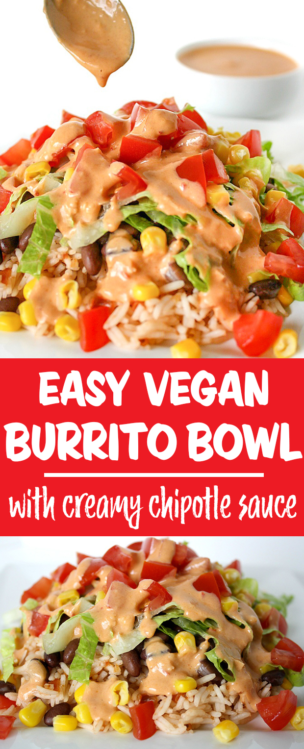 Vegan burrito bowl collage
