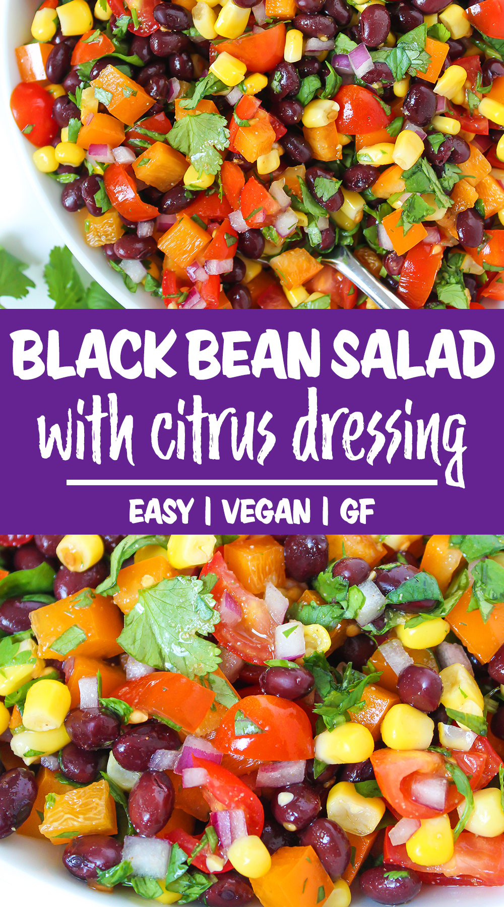 southwest black bean salad photo collage