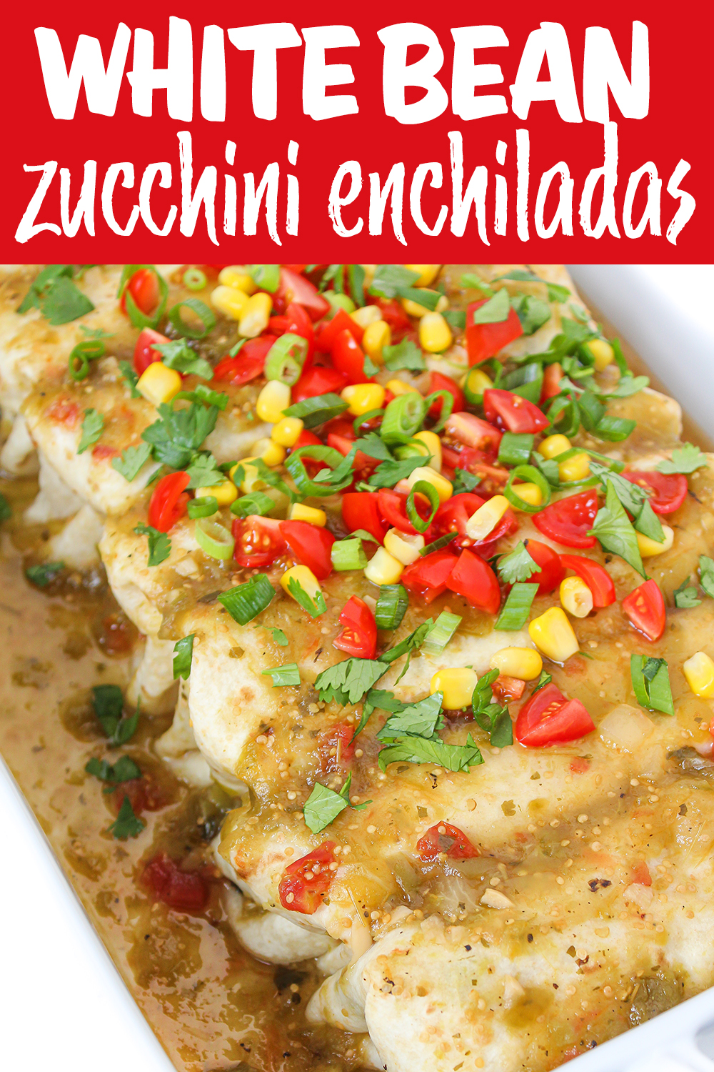 white bean zucchini enchiladas photo collage