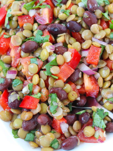 Black bean lentil salad