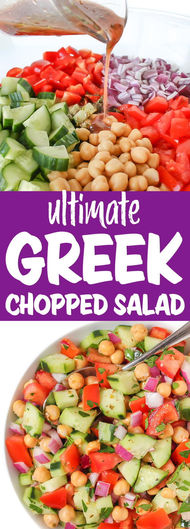 Vegan Greek Chopped Salad photo collage