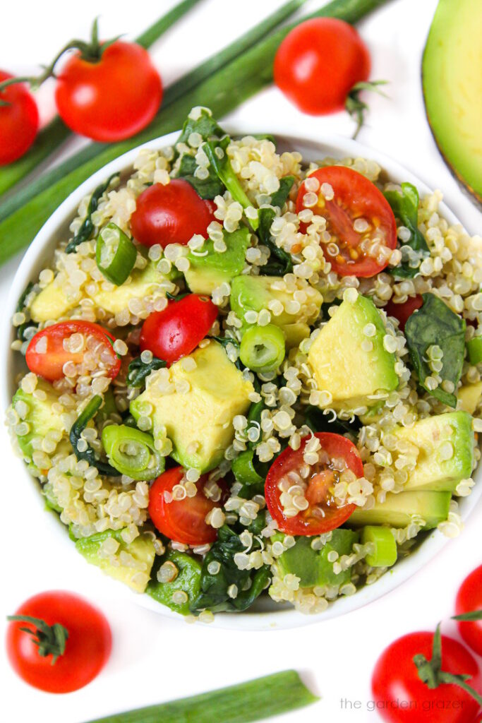 Quinoa Avocado Spinach Power Salad The Garden Grazer