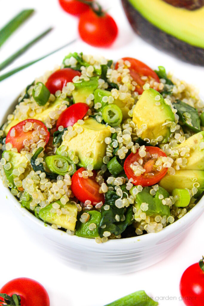 Quinoa Avocado Spinach Power Salad The Garden Grazer