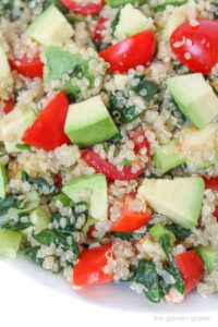 Quinoa Avocado Spinach Power Salad (Easy) - The Garden Grazer