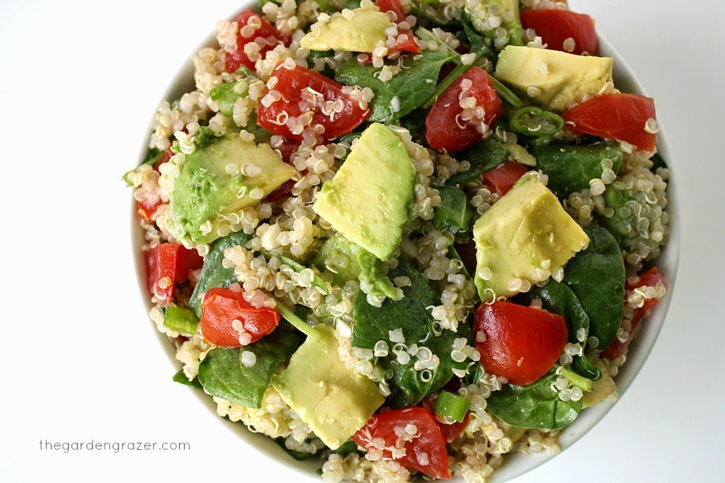 Quinoa Avocado Spinach Power Salad The Garden Grazer