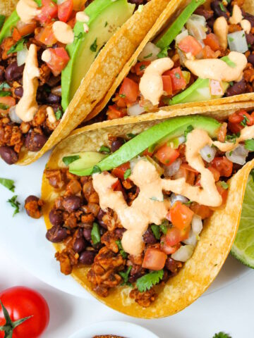 Black bean tempeh tacos cover photo