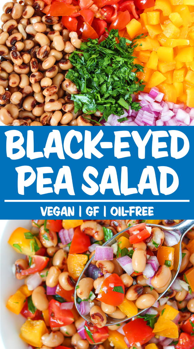 black eyed pea salad photo collage