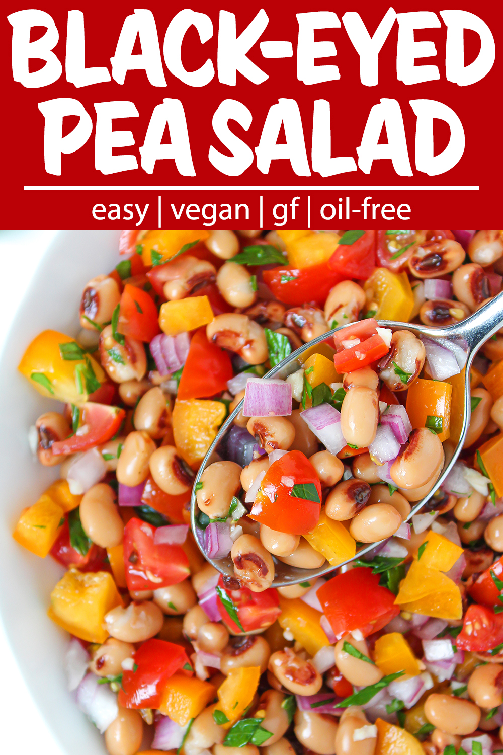 Black-eyed pea salad photo collage