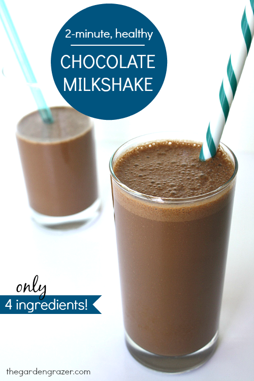 Vegan chocolate milkshakes in glasses with straws
