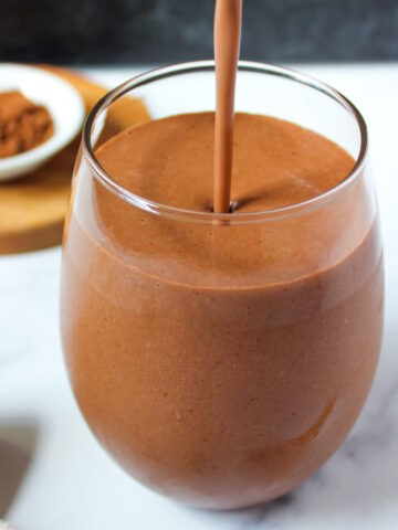 Healthy vegan chocolate milkshake cover photo