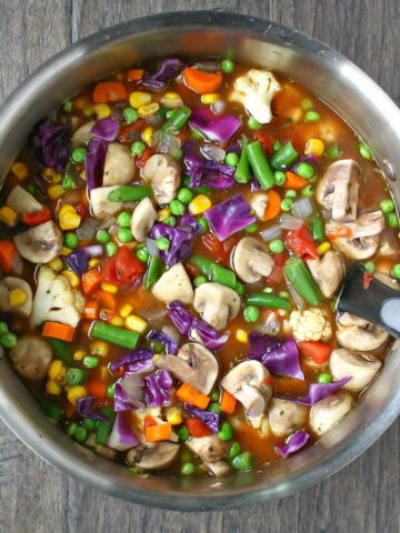 Ultimate vegetable soup in a large pot