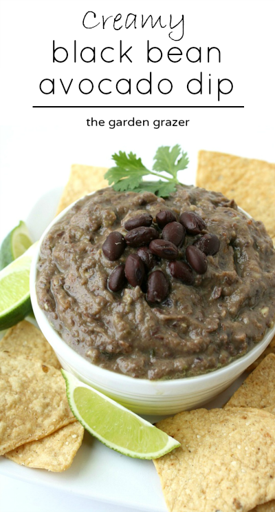 Creamy avocado black bean dip in a bowl