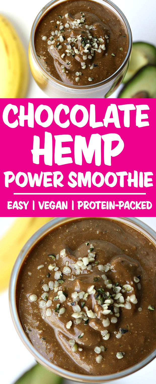 Vegan chocolate hemp seed protein smoothie