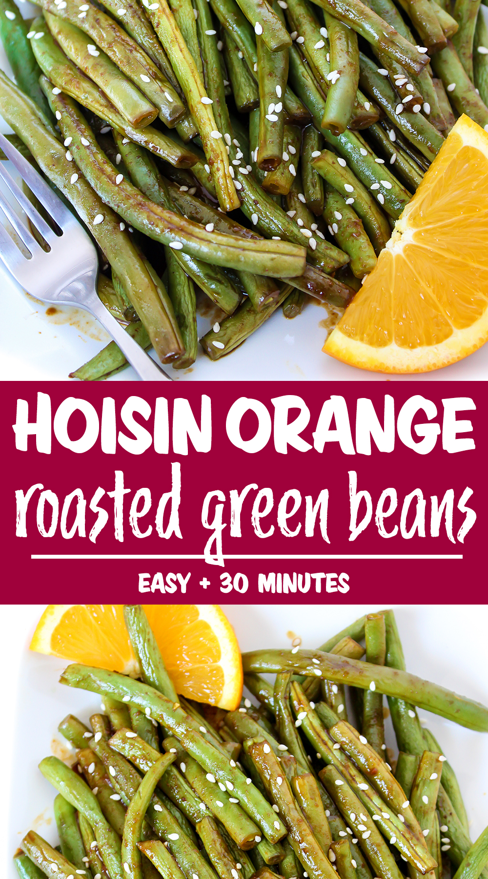 hoisin roasted green beans photo collage