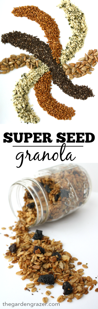Vegan super seed granola photo collage