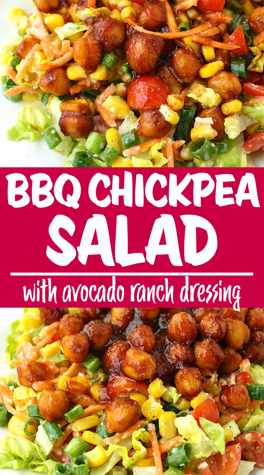 BBQ chickpea salad photo collage
