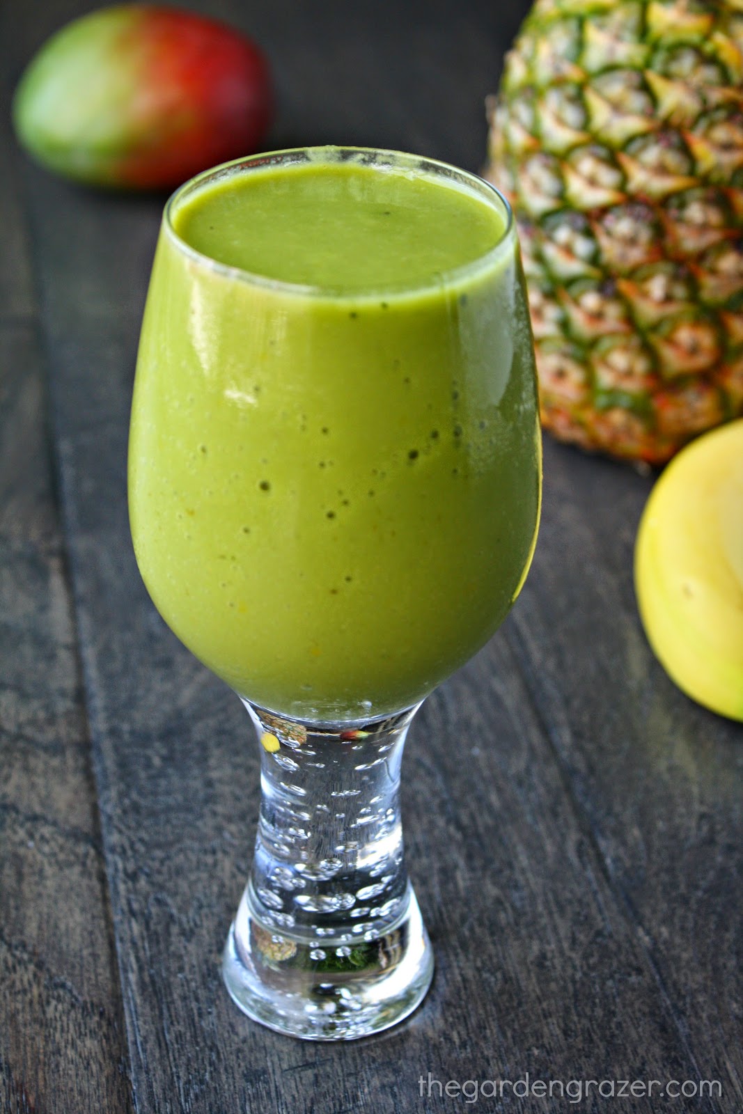 Creamy Tropical Matcha Smoothie (Vegan) | The Garden Grazer