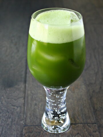 Cold brew matcha in a glass