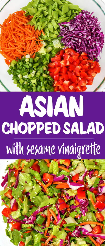 Asian chopped salad photo collage
