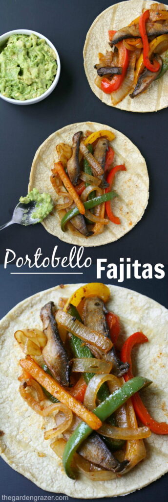 Portobello fajita photo collage