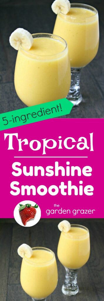 Tropical sunshine smoothie photo collage