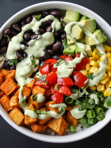 Vegan Mexican sweet potato bowl