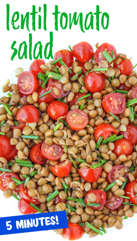 lentil tomato salad photo collage