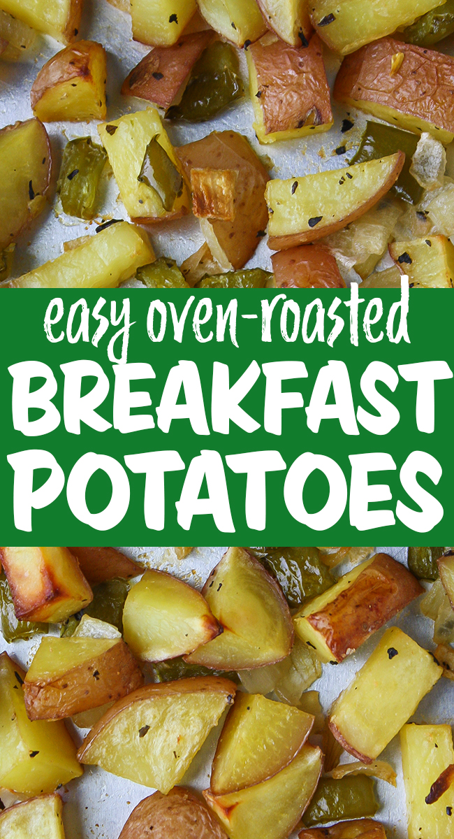 Vegan oven roasted breakfast potatoes on a pan