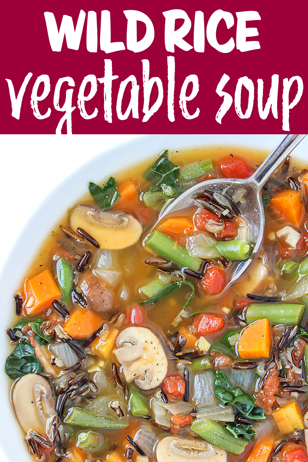 Wild rice vegetable soup photo collage