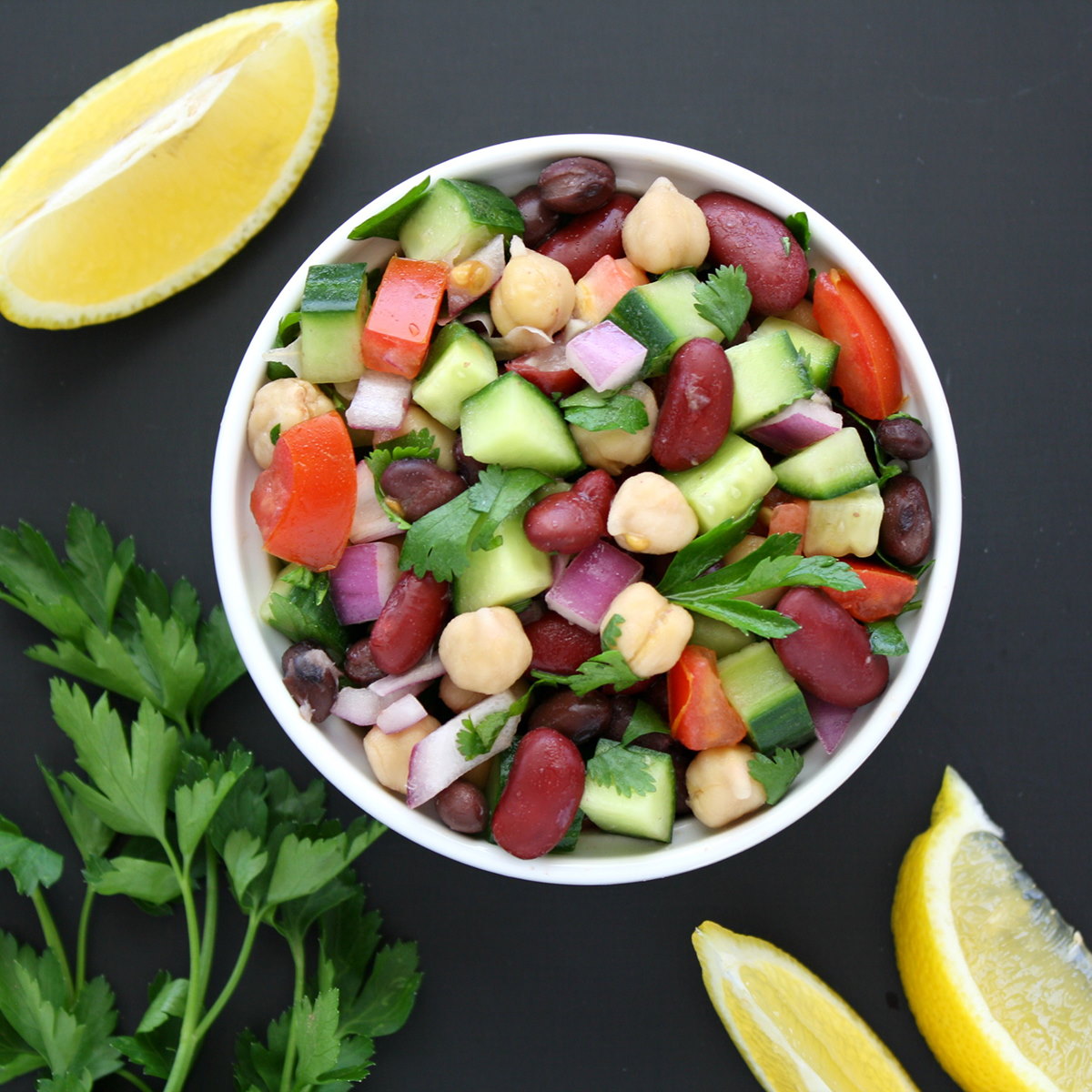 Mediterranean Three Bean Salad (Easy!) The Garden Grazer